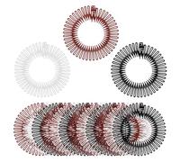 LIQWEI Pack of 12 Full Circular Stretch, 3 Colours Comb, Flexible Plastic, Circle Comb, Stretch Hair Comb Hair Bands, Headbands for Women and Girls