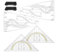 LIQWEI Parable Stencil for Math, Parable Drawing Template, Parable Ruler, Normal Plastic Stencil, Square Curve Template for Students, Offices and Designers