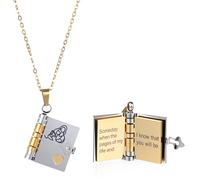 LIQWEI The Most Beautiful Chapter Book Necklace,Personalized Granddaughters Necklaces Gift, Granddaughter Gifts from Grandma