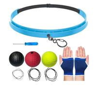 Liqzirtu Boxing Ball Headband - Head Mounted Punch Trainer, Elastic Reaction Game Gear, Speed Focus Exercise Tool | Hand Eye Coordination Challenge Kit for Children Teenagers Male Youth Grownups