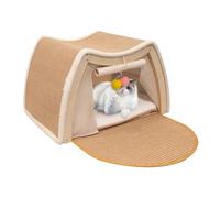 Liqzirtu Cat House - Sisal Scratching Board and House | Bed for Cats All Seasons, for Indoor Winter Living Room Bedroom Floor