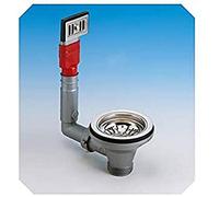 LIRA Universal Basin Drain with Overflow Rectangular for Sinks Hole Ø90 Outlet 1½ "Gas Stainless Steel