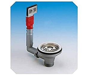 LIRA Universal Basin Drain with Overflow Rectangular for Sinks Hole Ø90 Outlet 1½ "Gas Stainless Steel