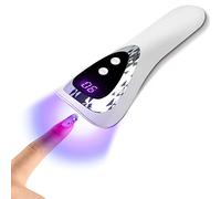 LIRANK Handheld LED UV Nail Lamp, Upgraded Mini Wireless Dryer, Resin Gel Polish Curing Light USB Rechargeable 5V, Fast-Dry Dolphin Shape Lamp Portable for Home DIY Salon Manicure, White (LCH19S)