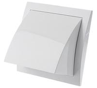 LIRAST Ø 100mm / 4 inch White Plastic Cowled Ventilation Grille - Air Vent Cover with Backdraught Shutter/Gravity Flap - External Grille with Round Spigot