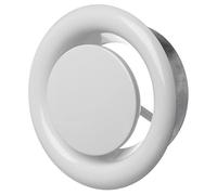 LIRAST Ø 125mm / 5 inch White Metal Diffuser with Mounting Ring - Exhaust Air Valve - Ventilation Cover