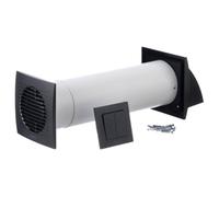 LIRAST 100mm Single Room Heat Recovery Ventilation System - 4 inch Decentralised MVHR Unit - Wall Heat Recovery Fan with Ceramic Air Heat Exchanger - Anthracite Heat Extractor Fan with Switch