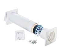 LIRAST 125mm Single Room Heat Recovery Ventilation System - 5 inch Decentralised MVHR Unit - Wall Heat Recovery Fan with Ceramic Air Heat Exchanger - Heat Extractor Fan with Switch