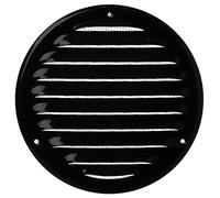 LIRAST 125mm Vent Cover Black - 5 inch Wall Vent Cover with Insect Mesh - Round Ceiling Soffit Vents - External Vent Cover - Metal Ventilation Grilles - Air Vent Covers for Walls