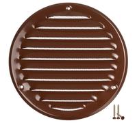 LIRAST 125mm Vent Cover Brown - 5 inch Wall Vent Cover with Insect Mesh - Round Ceiling Soffit Vents - External Vent Cover - Metal Ventilation Grilles - Air Vent Covers for Walls