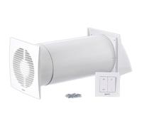 LIRAST 150mm Single Room Heat Recovery Ventilation System - 6 inch Decentralised MVHR Unit - Wall Heat Recovery Fan with Ceramic Air Heat Exchanger - Heat Extractor Fan with Switch