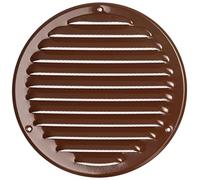 LIRAST 160mm Vent Cover Brown - 6 inch Wall Vent Cover with Insect Mesh - Round Ceiling Soffit Vents - External Vent Cover - Metal Ventilation Grilles - Air Vent Covers for Walls