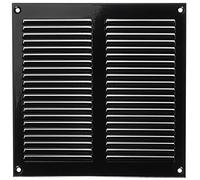 LIRAST 200x200mm / 8x8 inch Black Metal Ventilation Grille - Air Vent Cover Insect Mesh