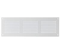 LIRAST 300x100mm Vent Cover White - 12x4 inch Wall Vent Cover with Insect Mesh - Ceiling Soffit Vents - External Vent Cover - Metal Ventilation Grilles - Air Vent Covers for Walls