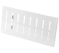 LIRAST 300x150mm Adjustable Air Vent Cover White - 12x6 inch Wall Air Vent Cover Open Close - Hit and Miss Vent Cover - Air Brick Covers for Outside Walls - Metal Ventilation Grille