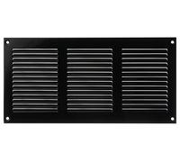 LIRAST 300x150mm Vent Cover Black - 12x6 inch Wall Vent Cover with Insect Mesh - Ceiling Soffit Vents - External Vent Cover - Metal Ventilation Grilles - Air Vent Covers for Walls