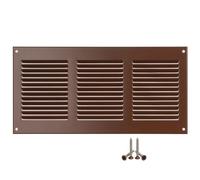 LIRAST 300x150mm Vent Cover Brown - 12x6 inch Wall Vent Cover with Insect Mesh - Ceiling Soffit Vents - External Vent Cover - Metal Ventilation Grilles - Air Vent Covers for Walls