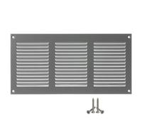 LIRAST 300x150mm Vent Cover Grey - 12x6 inch Wall Vent Cover with Insect Mesh - Ceiling Soffit Vents - External Vent Cover - Metal Ventilation Grilles - Air Vent Covers for Walls