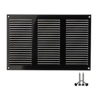 LIRAST 300x200mm Vent Cover Black - 12x8 inch Wall Vent Cover with Insect Mesh - Ceiling Soffit Vents - External Vent Cover - Metal Ventilation Grilles - Air Vent Covers for Walls