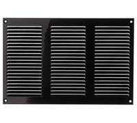LIRAST 300x200mm Vent Cover Black - 12x8 inch Wall Vent Cover with Insect Mesh - Ceiling Soffit Vents - External Vent Cover - Metal Ventilation Grilles - Air Vent Covers for Walls