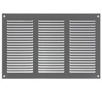 LIRAST 300x200mm Vent Cover Grey - 12x8 inch Wall Vent Cover with Insect Mesh - Ceiling Soffit Vents - External Vent Cover - Metal Ventilation Grilles - Air Vent Covers for Walls