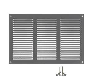 LIRAST 300x200mm Vent Cover Grey - 12x8 inch Wall Vent Cover with Insect Mesh - Ceiling Soffit Vents - External Vent Cover - Metal Ventilation Grilles - Air Vent Covers for Walls
