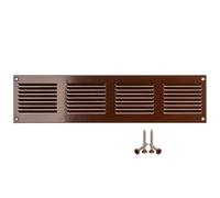 LIRAST 400x100mm Vent Cover Brown - 16x4 inch Wall Vent Cover with Insect Mesh - Ceiling Soffit Vents - External Vent Cover - Metal Ventilation Grilles - Air Vent Covers for Walls