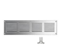 LIRAST 400x100mm Vent Cover Stainless Steel - 16x4 inch Wall Vent Cover with Insect Mesh - Ceiling Soffit Vents - External Vent Cover - Metal Ventilation Grilles - Air Vent Covers for Walls