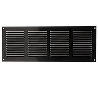 LIRAST 400x150mm Vent Cover Black - 16x6 inch Wall Vent Cover with Insect Mesh - Ceiling Soffit Vents - External Vent Cover - Metal Ventilation Grilles - Air Vent Covers for Walls