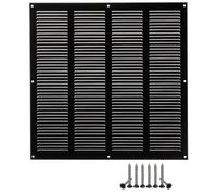 LIRAST 400x400mm Vent Cover Black - 16x16 inch Wall Vent Cover with Insect Mesh - Ceiling Soffit Vents - External Vent Cover - Metal Ventilation Grilles - Air Vent Covers for Walls