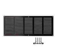 LIRAST 500x200mm Vent Cover Black - 20x8 inch Wall Vent Cover with Insect Mesh - Ceiling Soffit Vents - External Vent Cover - Metal Ventilation Grilles - Air Vent Covers for Walls