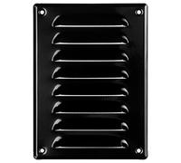 LIRAST Metal Black Ventilation Grille - Air Vent Cover with Insect Mesh, 140x190mm / 5.5x7.5''