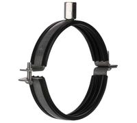 LIRAST Pipe Clamp Ø 100 mm - 4 inch Galvanised Steel Pipe Bracket with Rubber Lining - Wall and Ceiling Fixing - M8/M10 Thread