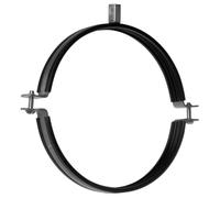 LIRAST Pipe Clamp Ø 160 mm - 6 inch Galvanised Steel Pipe Bracket with Rubber Lining - Wall and Ceiling Fixing - M8/M10 Thread