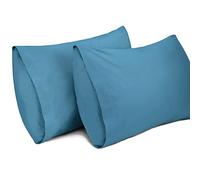 Lirex 2 Pack Pillow Cases, 100% Cotton Breathable Pillowcases Pillow Covers, 50 x 75 cm Queen Size, Blue