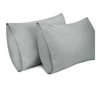 Lirex 2 Pack Pillow Cases, 100% Cotton Breathable Pillowcases Pillow Covers, 50 x 75 cm Queen Size, Grey