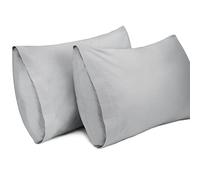 Lirex 2 Pack Pillow Cases, 100% Cotton Breathable Pillowcases Pillow Covers, 50 x 75 cm Queen Size (Light Grey, Queen)