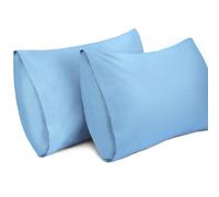 Lirex 2 Pack Pillow Cases, 100% Cotton Breathable Pillowcases Pillow Covers, 50 x 75 cm Queen Size, Sky Blue