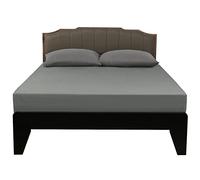 Lirex Double Cotton Fitted Sheet,100% Cotton 300 Thread Count Soft Breathable Deep Pocket up to 12" / 30cm,Dark Grey