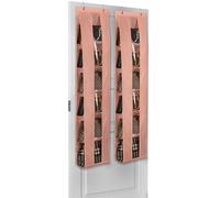 Lirex Over the Door Organizer, 2 Pack Handbag Storage with 6-Tier Space-Saving for Door or Closet, Handbag Hanger, Light Pink