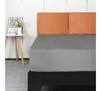 Lirex Satin Fitted Sheet, Luxurious Silky Smooth Polyester Bedding Soft Deep Pocket Bed Sheets Mattress Cover, Single, Dark Grey