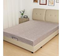 Lirex Satin Fitted Sheet, Silky & Soft Polyester Satin Weave Bed Sheets, 36 cm Deep Pocket with Elastic Corner Straps, King, Cream Leopard