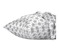 Lirex Silky Satin Pillowcase with Zipper Closure, Polyester Satin Pillow Cover for Hair, Smooth Floral Pattern with Black Floral, 50 x 75 cm