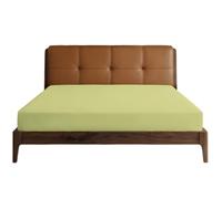 Lirex Single Cotton Fitted Sheet,100% Cotton 300 Thread Count Soft Breathable Deep Pocket up to 12" / 30cm, Green