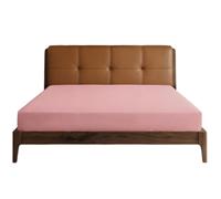 Lirex Super King Cotton Fitted Sheet,100% Cotton 300 Thread Count Soft Breathable Deep Pocket up to 12" / 30cm, Rose Pink