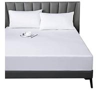 Lirex Super King Fitted Sheet,100% Cotton 300 Thread Count Soft Breathable Deep Pocket up to 12" / 30cm,White