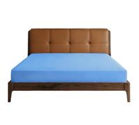Lirex Super King Fitted Sheet,100% Cotton 300 Thread Count Soft Breathable Deep Pocket up to 12" / 30cm,Sky Blue