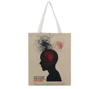 LIRHIQYGF Inner Dialogues of An Overthinker 02 Tote Bag Canvas Aesthetic Reusable Shopping Grocery Bags Shoulder Bag for Women Casual Handbag for Work Travel, 38x46CM