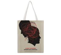 LIRHIQYGF Inner Dialogues of An Overthinker 04 Tote Bag Canvas Aesthetic Reusable Shopping Grocery Bags Shoulder Bag for Women Casual Handbag for Work Travel, 38x46CM