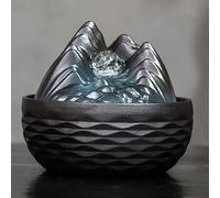 LIRHIQYGF Tabletop Water Fountain, Relaxing Zen Desktop with Natural Crystals, Ceramic Indoor Decor for Home Office Bedroom(H)
